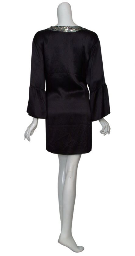 ANNA SCHOLZ Hammered Silk Sequin Tunic Dress 24 NEW  