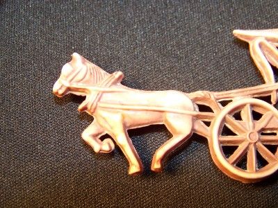 Vintage Celluloid/plastic Pin * Horse & Buggy* NICE  