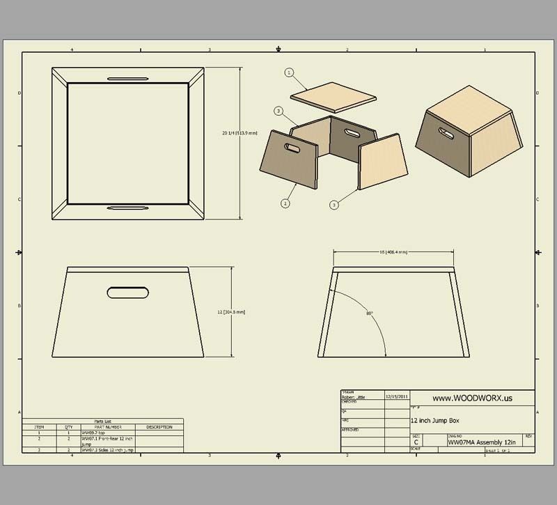 Plywood Plyo Crossfit Jump Box 12 DIY detailed plans / drawings 