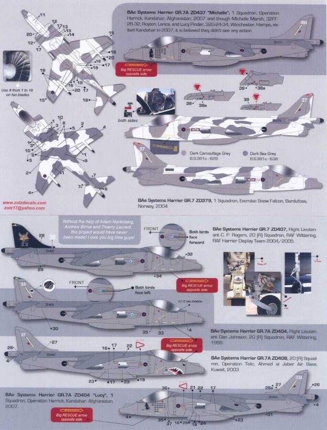 Zotz Decals 1/32 HARRIERS OVER ALBION Harrier GR 7 in RAF Service 