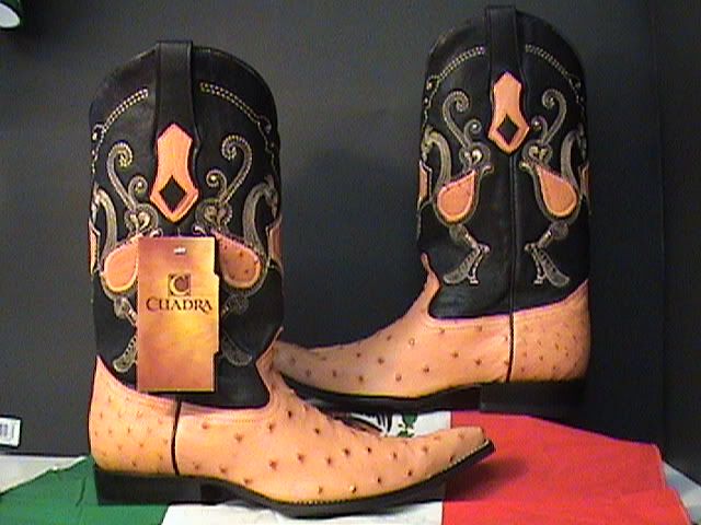 CUADRA OSTRICH chihuahua style MENs COWBOY BOOT size 9  