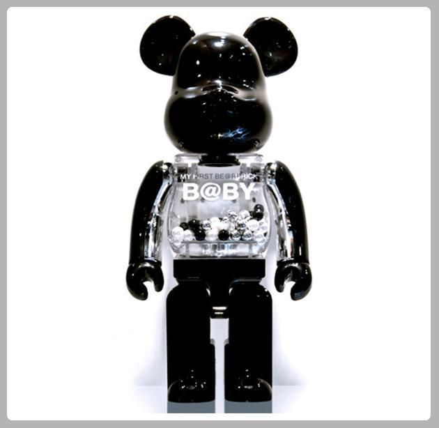 MEDICOM BEARBRICK Be@rBrick 1000% MY FIRST BABY Black Chrome Version 3 