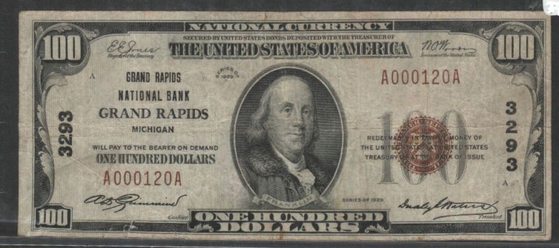 100 GRAND RAPIDS NATIONAL BNK OF GRAND RAPIDS MI {F+}  