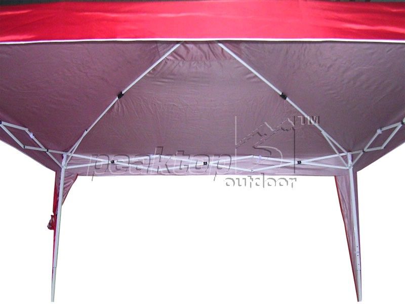 Peaktop 10x10 EZ Pop Up Party Tent Canopy Gazebo Red 4 Walls With Free 