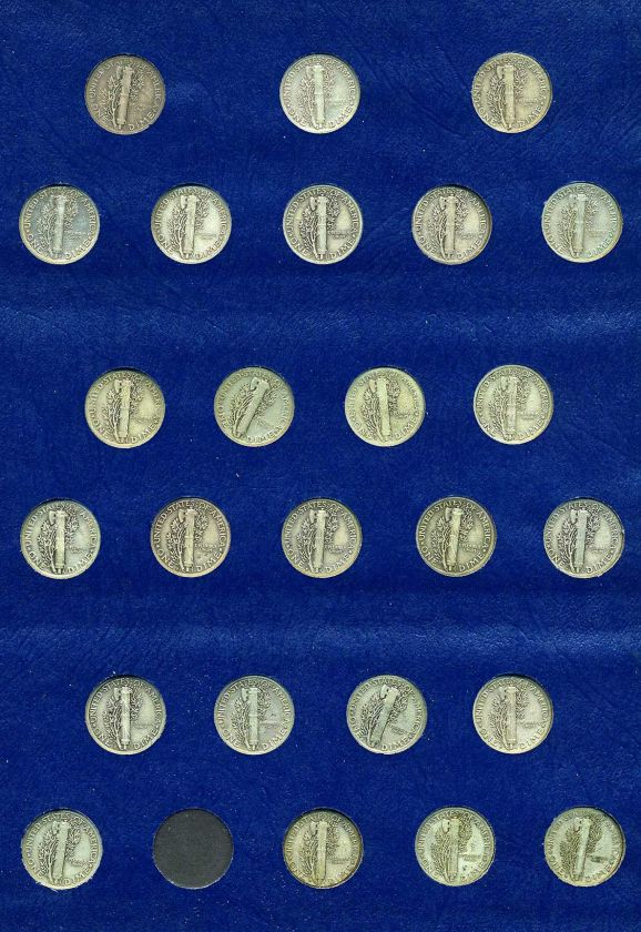 Mercury Dime Set missing only 1  