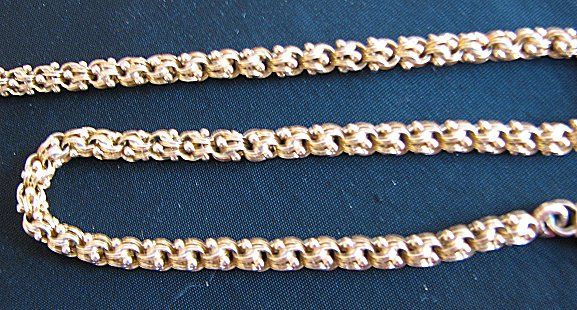 ANTIQUE VICTORIAN 14K, FRONT CLOSURE NECKLACE date 1871  