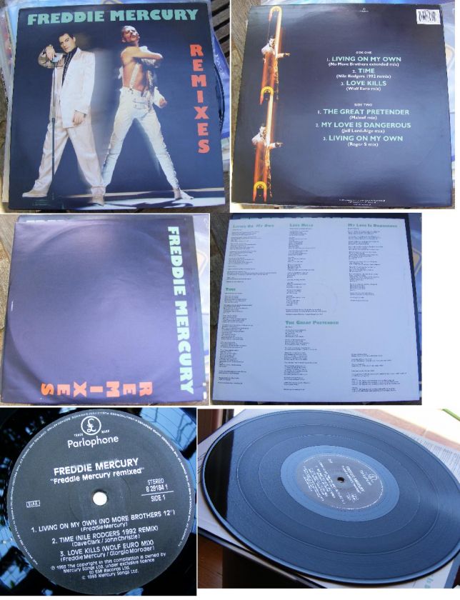 FREDDIE MERCURY REMIXES QUEEN MINT LP ITALY +LYRICS  