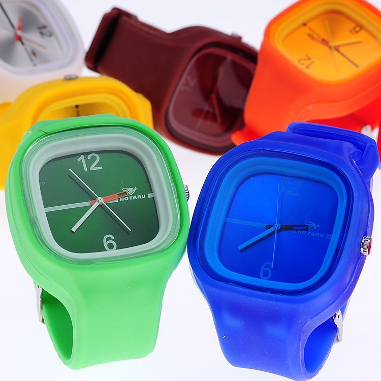 10PCS Jelly HOTARU Cool Silicone Youth Quartz Watch  