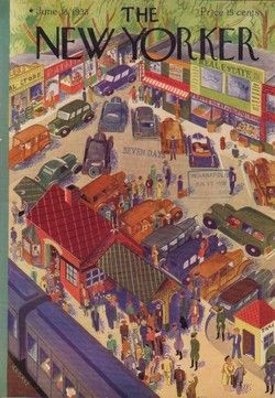 1938 Train Station Downtown The New Yorker cover Karasz  