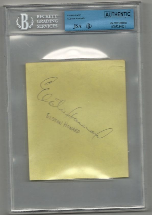   Elston Howard AUTO Autographs JSA 9 BGS + 17 Yankees in orig book