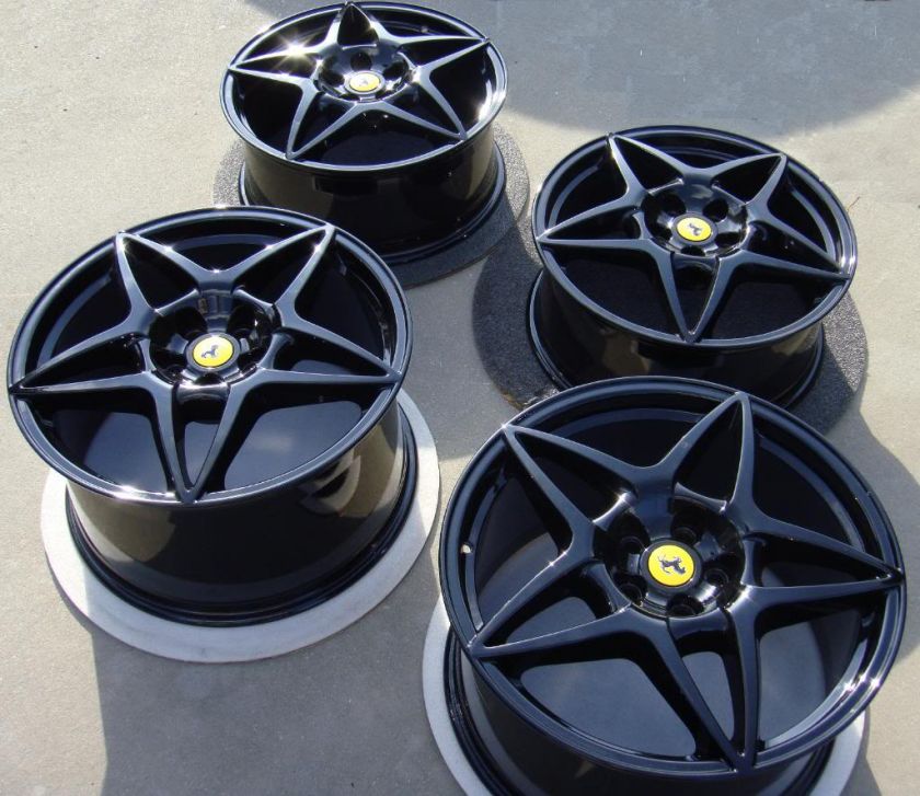 FERRARI 599 GTB FIORANO PENTAGRAM WHEELS 612 RIMS OEM BLACK NEW 19 20 