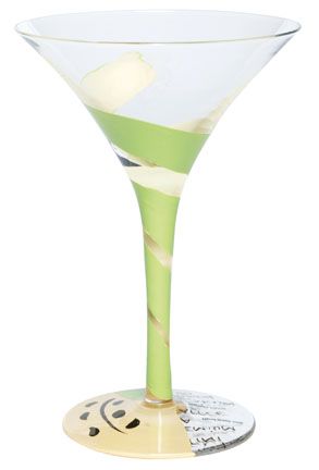 Appletini  which is painted with a light green and creamy white 