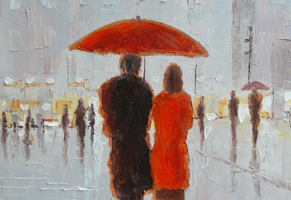 Virbickas art original modern oil painting on canvas ROMANTIC DAY 