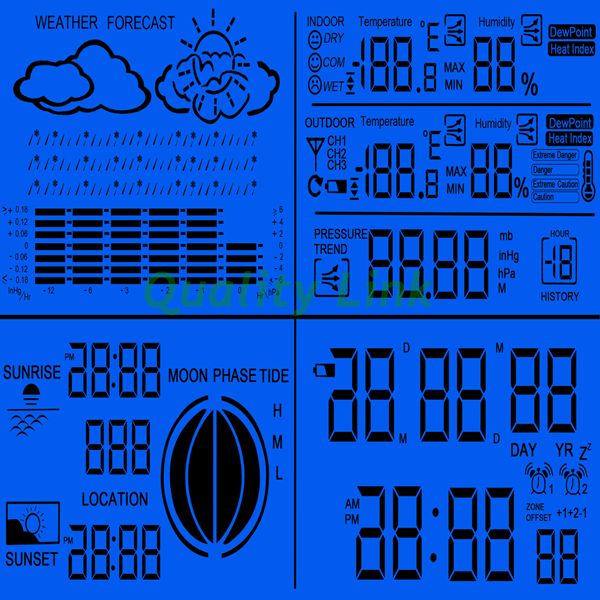 Digital Wireless Weather Station Barometer Thermometer Humidity 