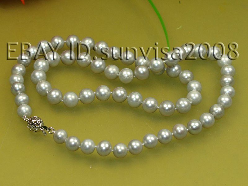 9MM LOVELY GRAY FRESH WATER PEARL NECKLACE 20 32  
