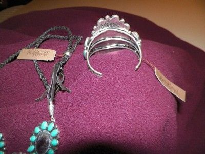   Set Cuff Bracelet & Necklace Navajo Way We Wore amethyst turquoise