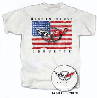 1997 2004 C5 Corvette Born in the USA White T Shirt  