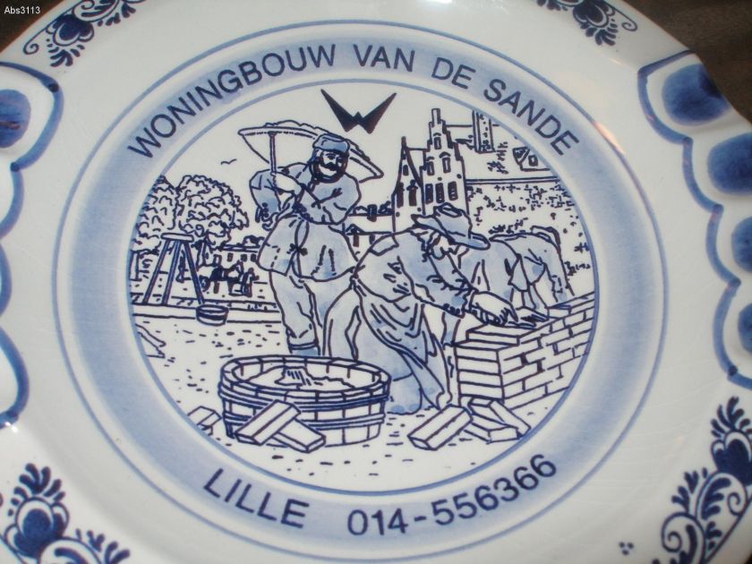   Hand Painted Ashtray Made in Holland Woningbouw Van De Sande  