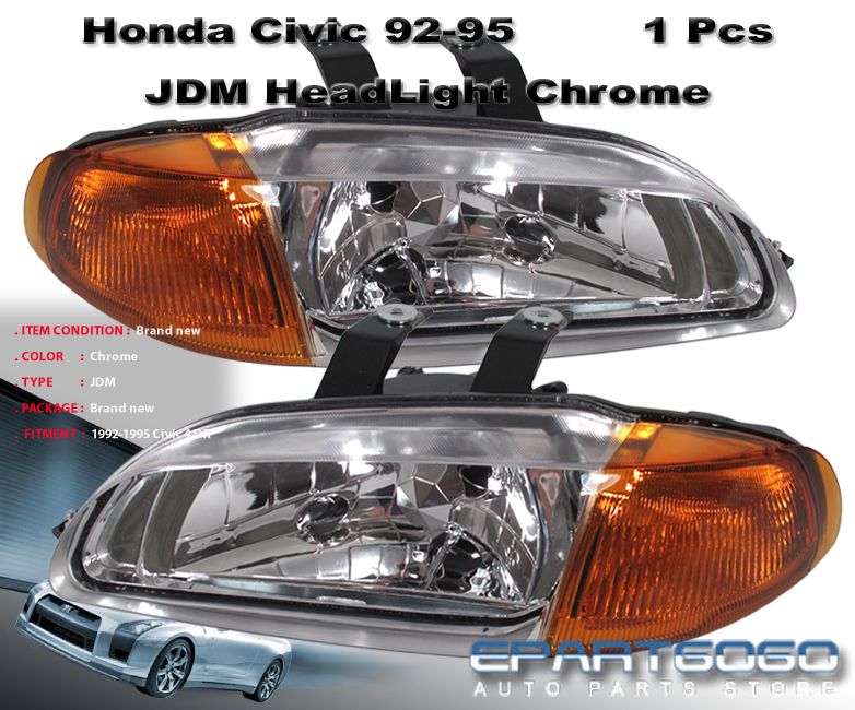 92 95 CIVIC EG 1 PIECE CLEAR/AMBER HEADLIGHTS 2/3DR 93  