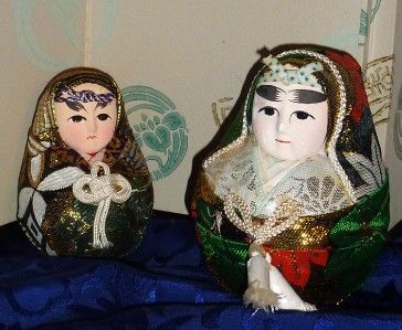 Vintage Japanese Wedding HAKATA Dolls w. Kimono  