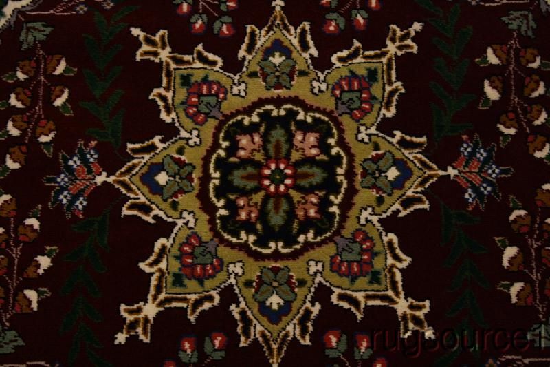 225 KNOTTS BURGUNDY RUNNER 3X16 TABRIZ PERSIAN ORIENTAL AREA RUG 