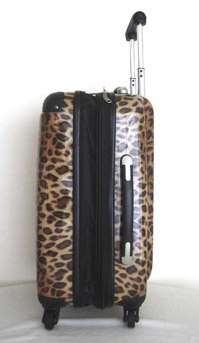 PC Luggage Set Hard Rolling 4 Wheels Spinner Leopard  