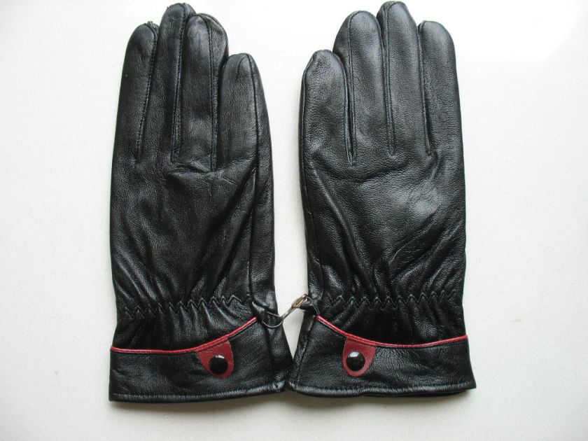 Womens Real sheep skin Winter gloves /black/sale  