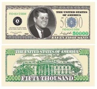 Casino Party Night $50,000 Dollar Bill (5/$2.50)  