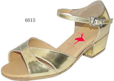 Lots of kids latin/modern dance shoes 6014 gold  