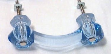 Lot 6 Ice Blue Depression Vintage Glass Handle Pulls  