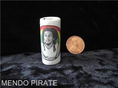 White Ceramic Dread Macrame Bead BOB MARLEY RASTA Color  