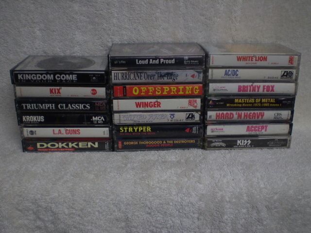 20 ROCK CASSETTE TAPES   DOKKEN / KROKUS / TRIUMPH / KISS / AC/DC / L 