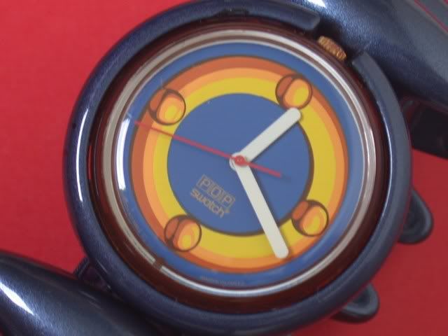 1994 Swatch POP Palace Doors PMO100 Flexi Plastic Blue  