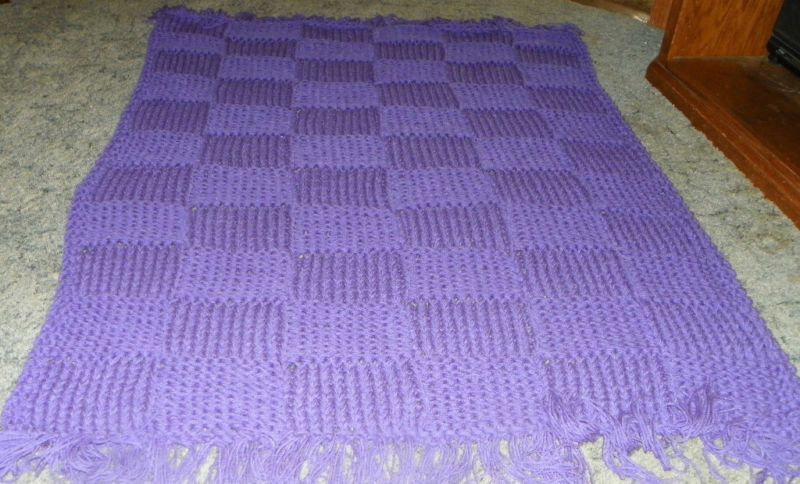 Light Purple Knitted Afghan/Throw Blanket  