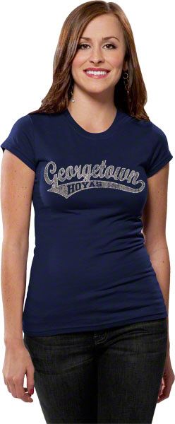 Georgetown Hoyas Womens Distressed Tail Sweep Short Sleeve Tee  