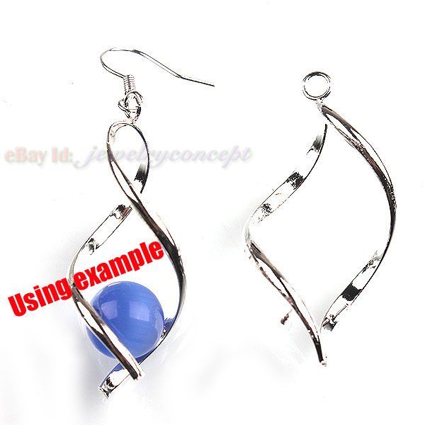   Wholesale Silvery Smooth Earwires Hook Earring Findings Free P&P