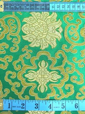 Emerald Green Wealthy BROCADE Upholstery Fabric Yardage  