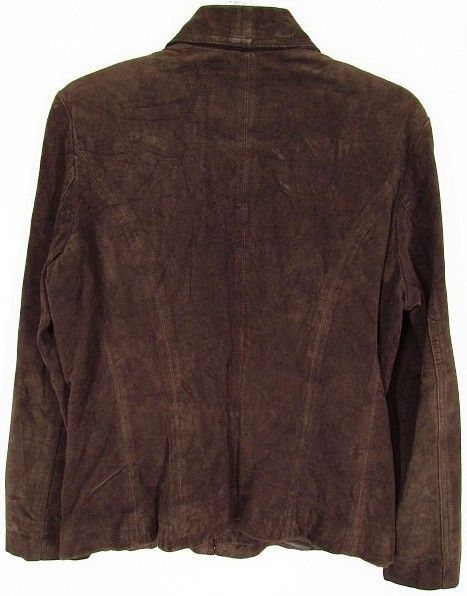 CLASSIC Vintage BROWN SIENA COAT Soft Suede Leather ZIP UP Jacket Size 