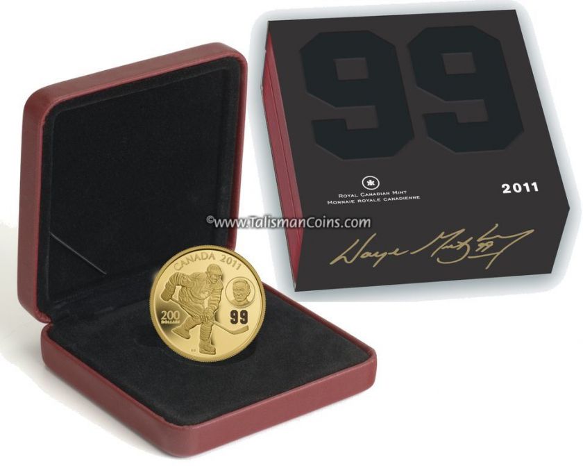 Canada 2011 Wayne Gretzky NHL Hockey $200 Gold Proof with Laser 