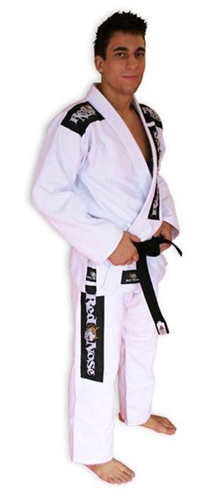 Red Nose Pit Bull Jiu Jitsu Gi White Size A4 bjj kimono  