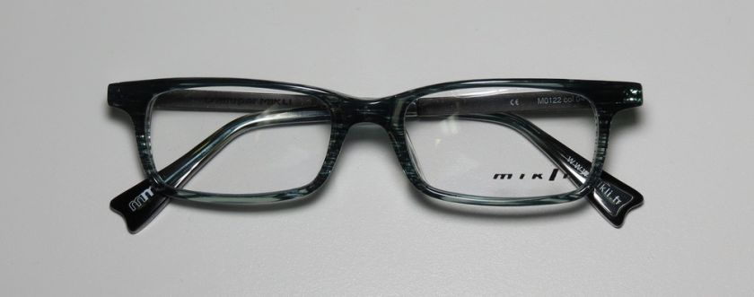 NEW ALAIN MIKLI 122 GREEN/BLACK PLASTIC/METAL WAYFARER EYEGLASSES 