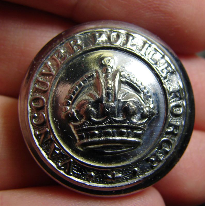 OBSOLETE Vancouver Police Uniform Button BC 1930 40s  