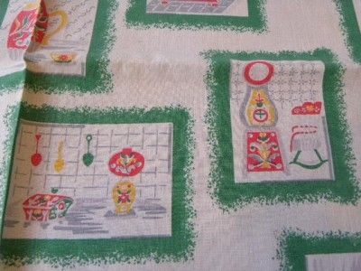 Vintage Feedsack Flour Sack Fabric Square Tablecloth Home Pictures 