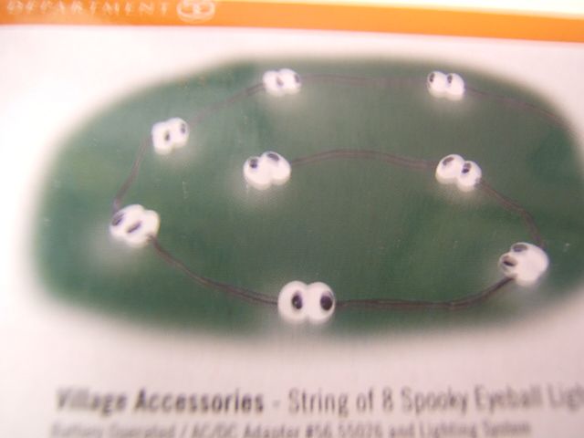 Dept 56 Halloween Village Accessories String of 8 Spooky Eyeball 