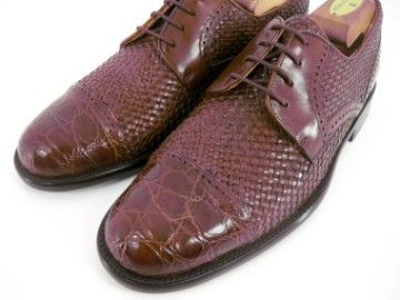 Mezlan MARINA Crocodile Alligator Woven Cap Toe Dress Shoes Oxfords 7 