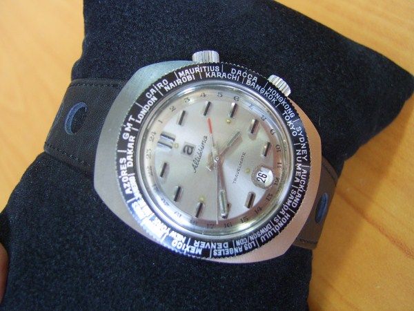   SS ATLANTIC TRAVELMATE ALTISSIMO WORLDTIME GMT ALARM 24H DIAL  