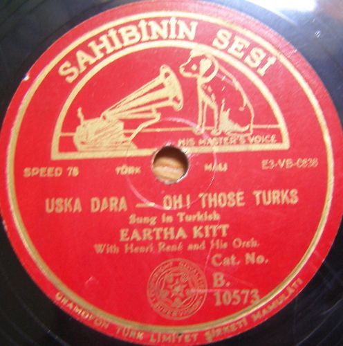 rare turkish 78 RPM eartha kitt uska dara   turks   HMV  