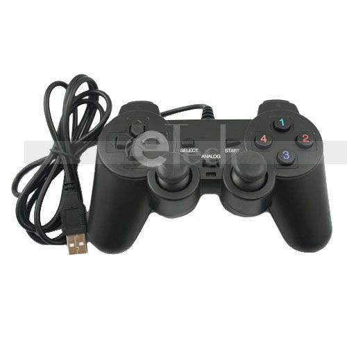 USB GamePad Shock Joypad PC Computer Controller Black US  