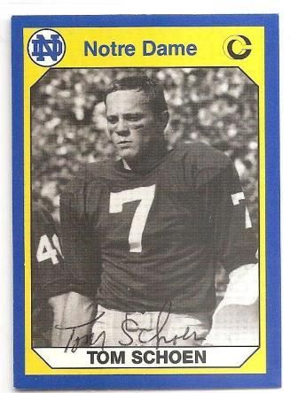 Tom Schoen Signed 1990 Notre Dame Collegiate Auto 97  