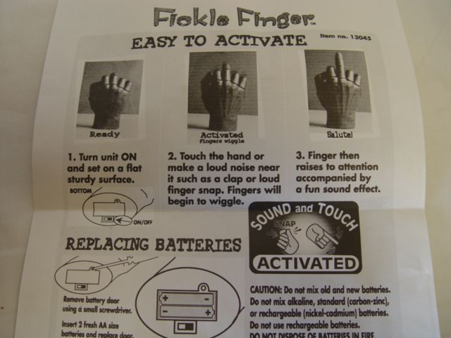 Case of 12 Fickle Finger Middle Flip Off The Bird Animated Hand  